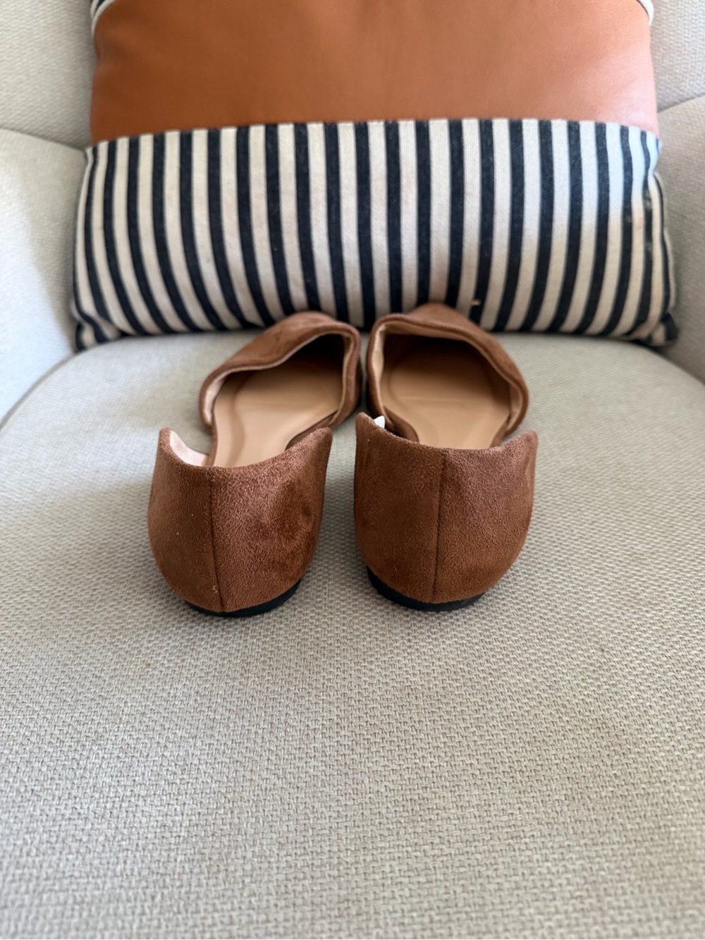 a new day Chestnut Suede Pointed Toe D'Orsay Flats - Picture 3 of 4